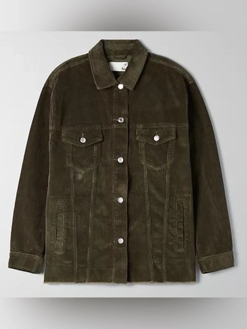 Wilfred Free Corduroy Jacket XS Oversized Olive Green Button Front
